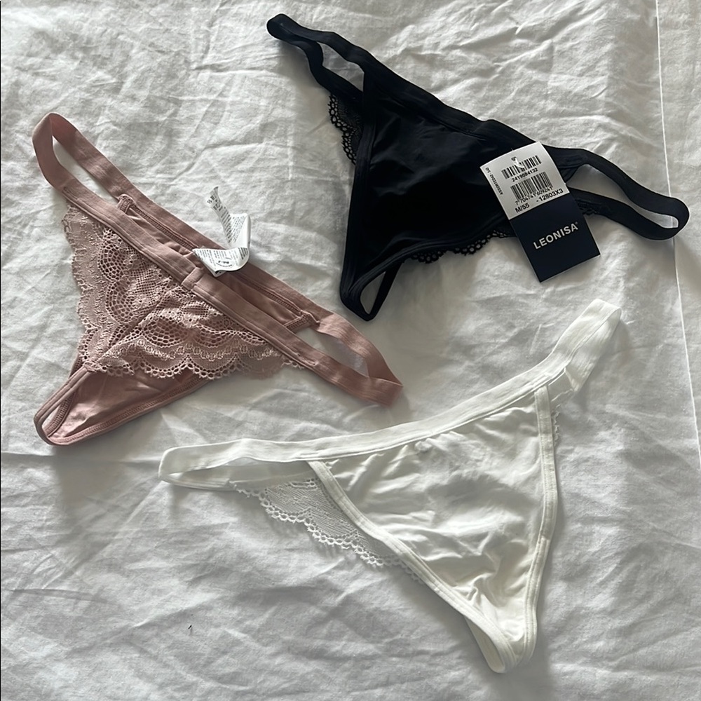 Women's Lace Trim Panty Set - Black, Pink, White brand new !